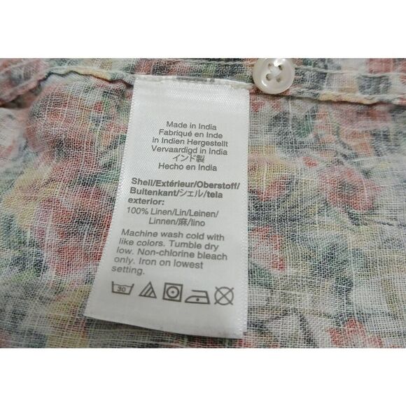 J crew mens medium ALBIATE 100% ITALIAN linen  casual shortsleeve shirt green - Picture 6 of 8
